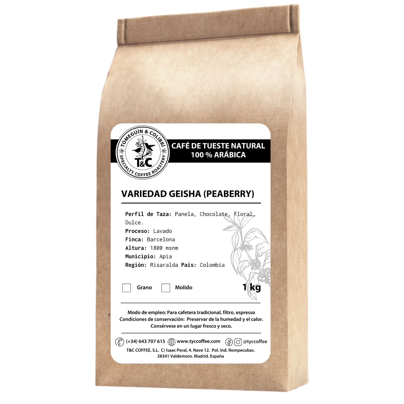 Geisha lavado peaberry 1 kg