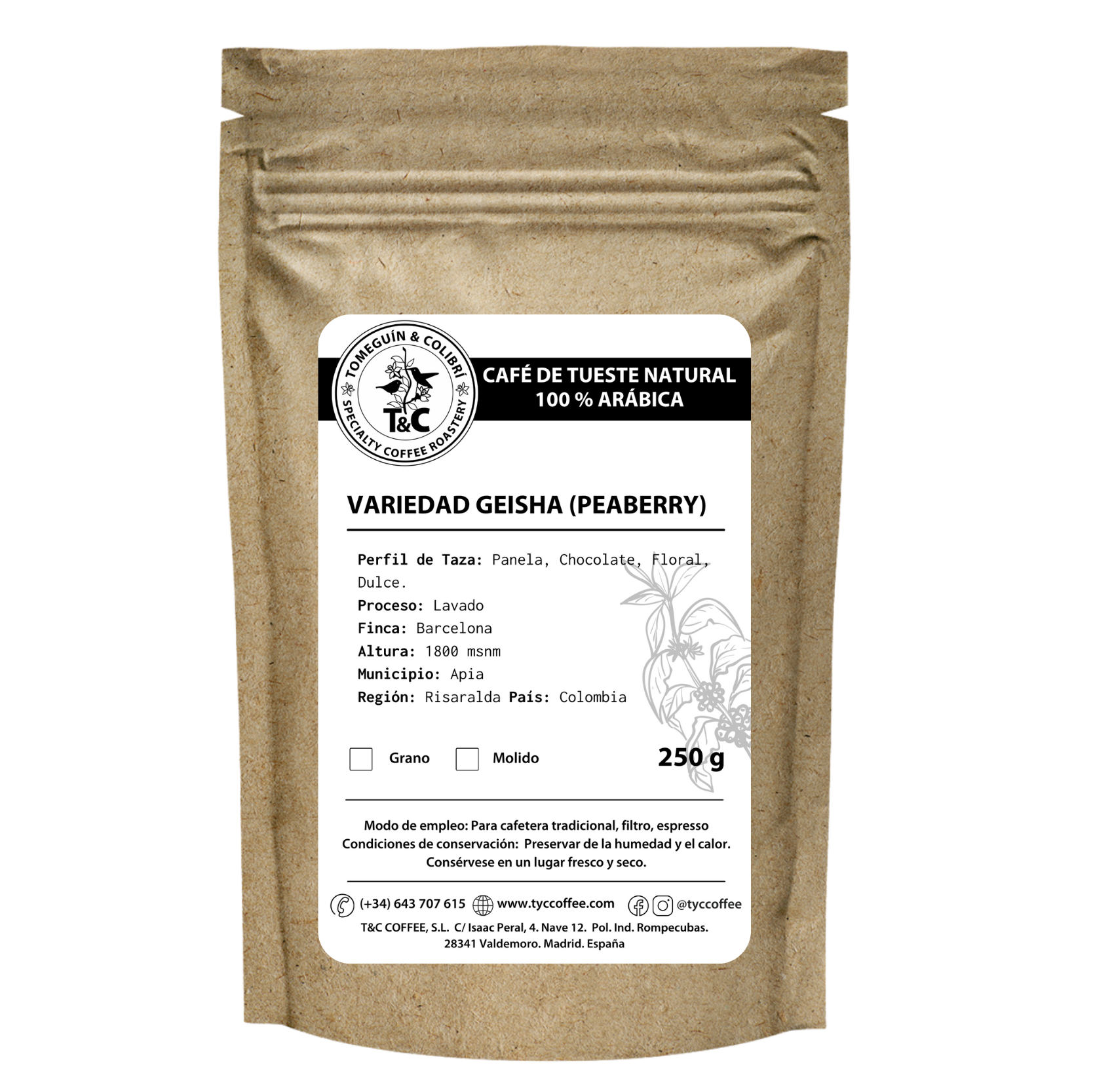 Geisha lavado peaberry